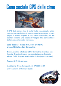 Cena sociale GPS delle cime - 01.03.25